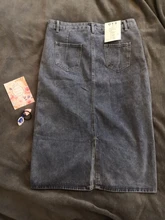 Luck A-Falda vaquera larga Retro Para niña y mujer, falda larga de cintura alta con botones y bolsillos, Vaqueros rectos de talla grande