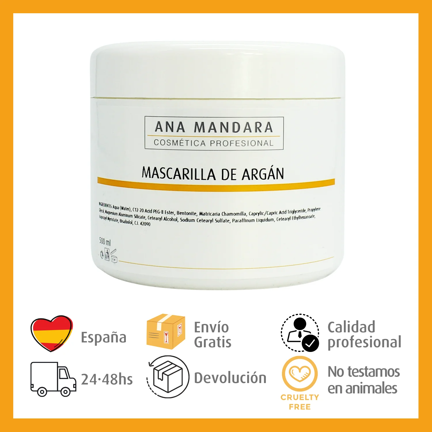 ANA MANDARA Argan Oil Hair Mask 500 ml Moisturising treatment