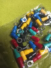 50 Uds RV1.25-4 terminal de anillo aislado eléctrico Alambre de crimpado conector AWG 22-16