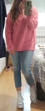 Women Sweater Outerwear Pullover Long-Sleeve Elegant Knitted Loose Pink Knitting Thick