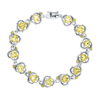 

Silver Bracelet with citrine sunlight sample 925
