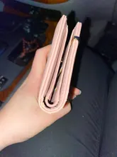 Billeteras de cuero para mujer, Mini monedero con broche, portatarjetas sólido, billeteras cortas a la moda, billetera con cremallera pequeña