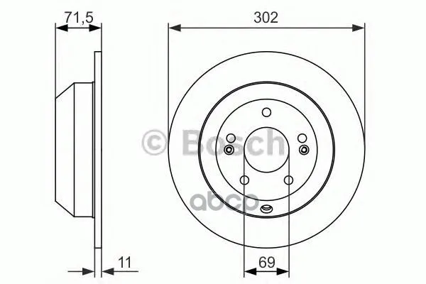 Тормозной Диск Задний 0986479081 Bosch арт. 0986479081