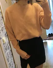 Hirsion-suéter holgado de gran tamaño para mujer, jersey básico de punto elegante, cuello redondo, suave, de Cachemira, para invierno, 2020