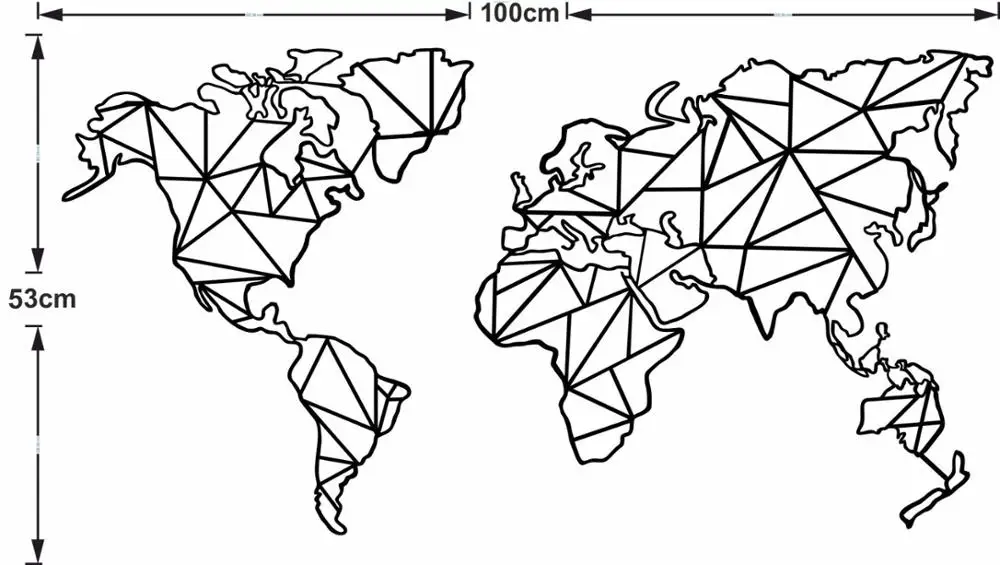 Металлическая карта мира настенная художественная, 2 шт Геометрическая карта мира, Металлический Настенный декор, металлический знак, украшение для дома и офиса