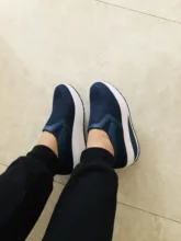 Female Shoe Wedges Platforms Spring Woman Loafers Flat Womens Autumn Mesh Height