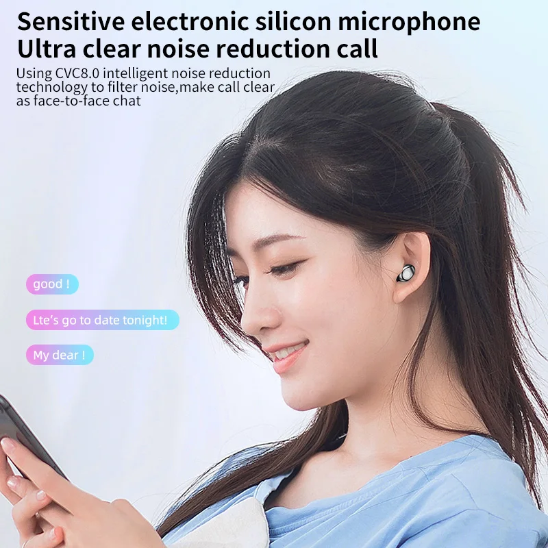 Беспроводные наушники TWS Bluetooth 5 1 с микрофоном спортивная водонепроницаемая