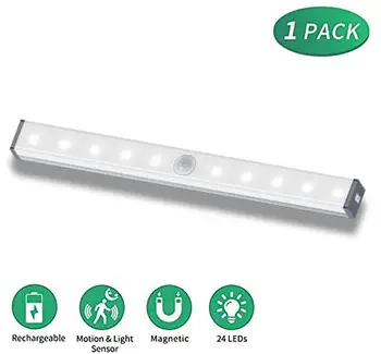 

LED Closet Light, Rechargeable Motion Sensor Closet Light Under Cabinet Wireless Night Light Bar with Large Battery