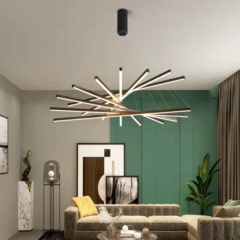 Modern LED Stair lamp Aluminum Ceiling Chandelier for duplex building room decor highrise Living room long line lamp home decoration led chandelier ceiling chandelier