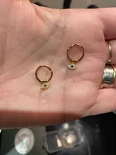 WANTME-Joyería de 100% plata fina 925 auténtica para mujer, mini pendiente de ojos malvados de circón azul, aretes pequeños de tuerca