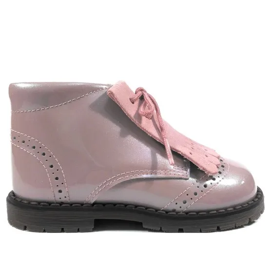 metallic pink booties