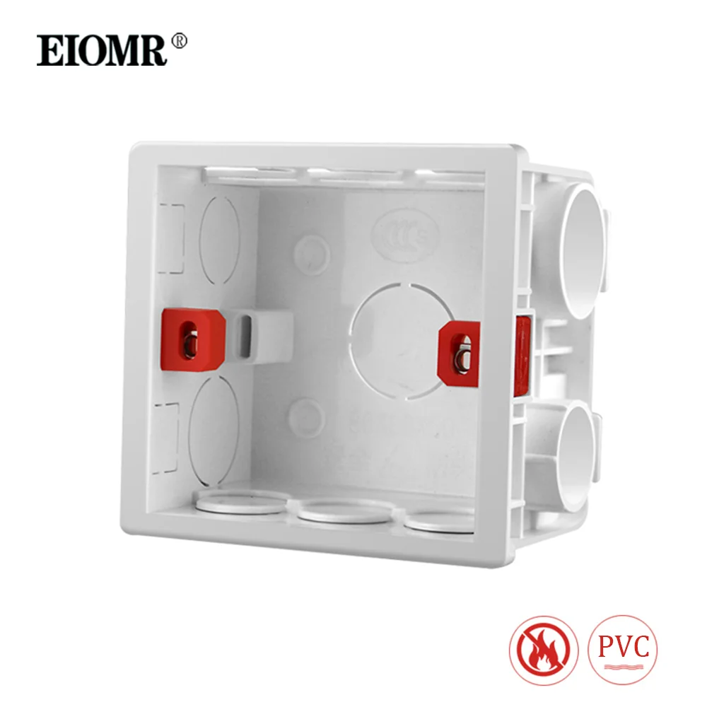 EIOMR Wall Switch Box Outlet Cassette 86*86mm Plastic Materials for Wall Light Switch EU Standard Internal Mount Socket Box switch box,wall socket box