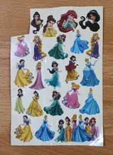 Disney-pegatina de princesa de dibujos animados para niños y niñas, juguete de personaje de acción aleatorio, decoración de la piel, regalo de cumpleaños y Navidad, 1 unidad