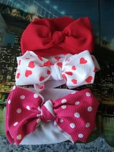 Diadema con lazos florales para bebé, elástico para Diadema con lazo Niña, banda de pelo turbante para recién nacido, accesorios para el cabello, 3 uds.