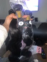 Encaje Frontal transparente con mechones de pelo brasileño, mechones de pelo ondulado con extensiones de cabello humano mechones para mujeres negras
