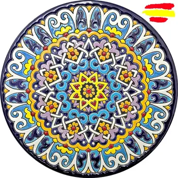 

Ceramic plate 21 cm. /8.3 inch diameter - Ceramics glazed up handmade - Made in Spain - ARTECER - MIJASCERAMIC -