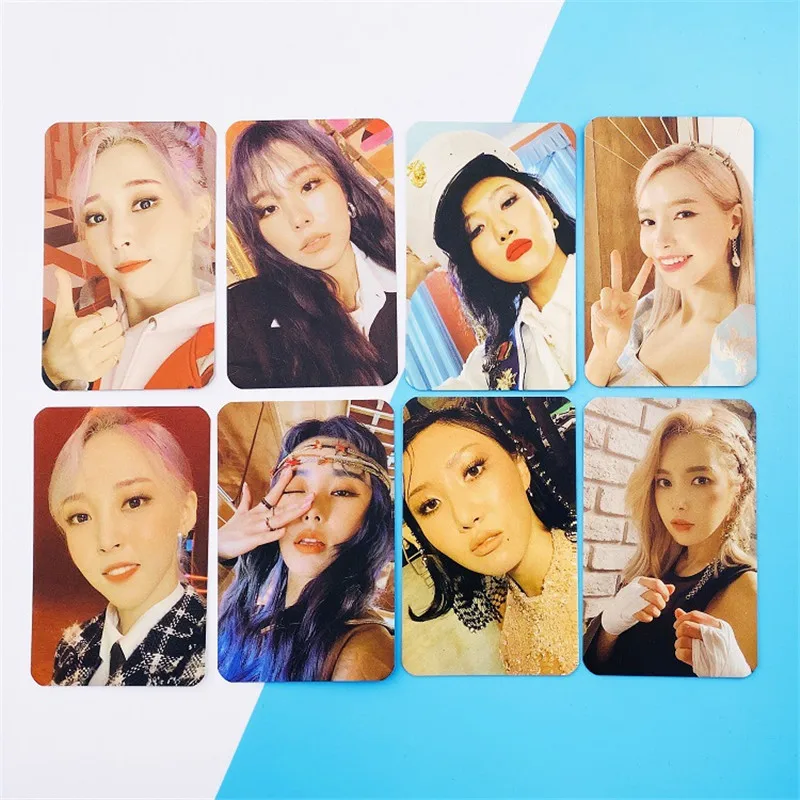 

KPOP 4PCS/SET MAMAMOO MOO SALAR WHEELN WHASA Commemorative Card Fans Collection