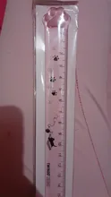 Reglas de plástico con Linda pata de gato para escuela, suministros de oficina Kawaii, accesorios de planificación, premio de estudiante