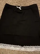 ALLNeon E-chica dulce ribete de encaje con moño negro faldas Y2K estética sólido alto cintura Bodycon falda corta Clubwear 90s fondos Vintage