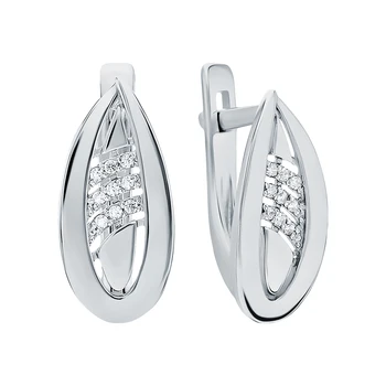 

Silver earrings with cubic zirconia sunlight sample 925