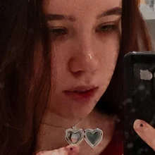 Collar que brilla en la oscuridad para mujer, foto, medallón, corazón fluorescente vintage, colgante, joyería, colgante, regalos