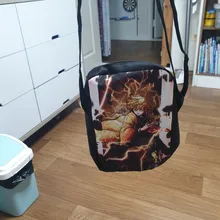 Demon Slayer-bandolera pequeña para chicas, bolso cruzado de Anime Kimetsu No Yaiba, Nezuko, Tanjirou