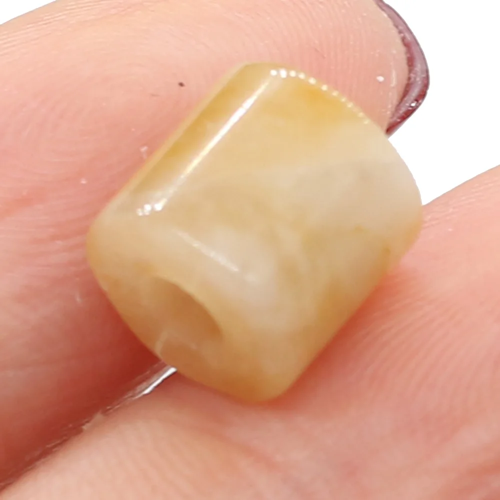 10 개/몫 천연 돌 구슬 DIY 쥬얼리 펜던트 목걸이 구멍 4mm 크기 9x9.5mm 만들기위한 원통형 큰 구멍 마노 비즈