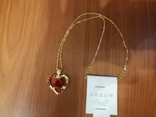 Nuevo amor corazón rojo rosa colgante, collar de mujer Color dorado para señorita gargantilla collar de joyería de moda para el Día de San Valentín regalo