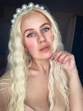 FASHION IDOL-peluca Cosplay de malla con división para mujeres negras, Pelo Rizado largo, 42 pulgadas, Rubio degradado, ONDA DE AGUA, Peluca de pelo sintético falso