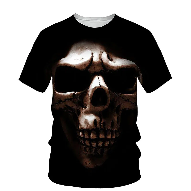 Waliicorners Men Short Sleeve Tees Tops Fashion Style Casual T-shirts 3D Death Skull Printed T-shirt 9 Ud2a043615cfe47f2abdda832e40ffce5b