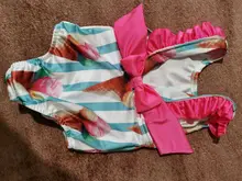0-4T niño recién nacido bebé niñas traje de baño lindo dibujos a rayas traje de natación Bikini dulce encantador de una pieza traje de baño
