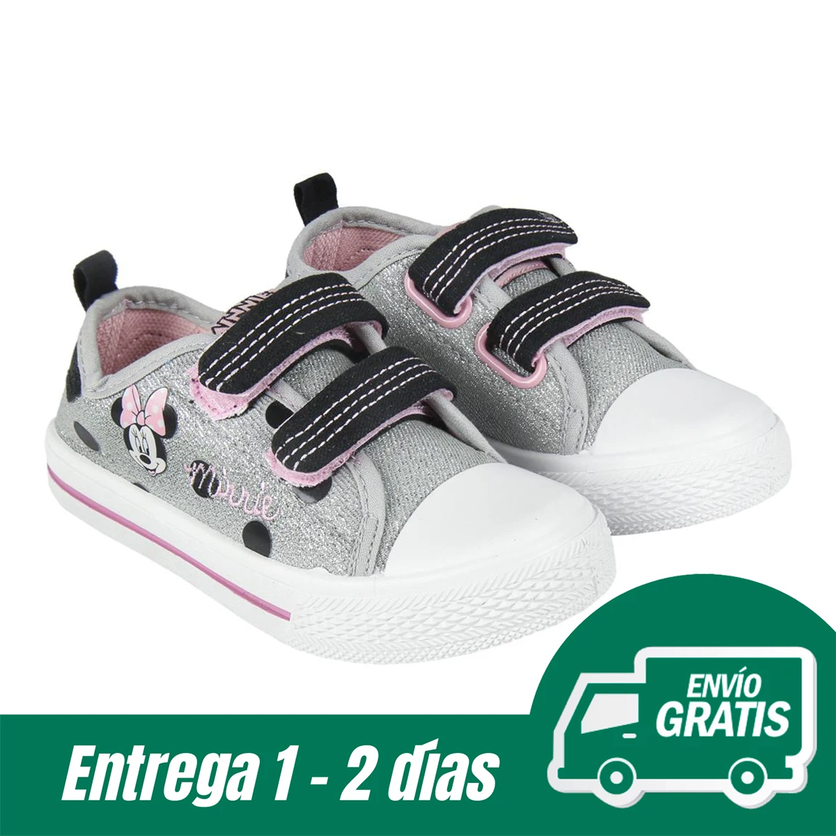 Cerdá Ciabatte Minnie Mouse Per Bambina In Colore Argento Brillante, Originali Minnie Disney Bambas