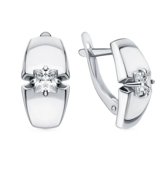 

Silver earrings with cubic zirconia sunlight sample 925 test