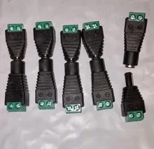 Adaptador de enchufe de corriente continua para cámaras CCTV, conector macho hembra de 2,1mm x 5,5mm