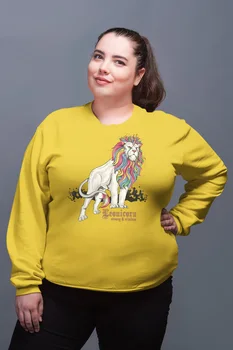 

Angemiel Wear Leonicorn Strong And Vision Yellow Women Sweatshirts