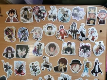 Bungo Stray-pegatinas de perros de PVC para niños, pegatinas de grafitis, maletas, equipaje, guitarra, coche, impermeable, 10/100 Uds.