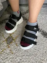 TUINANLE-Sandalias de gladiador con plataforma para Mujer, zapatos de verano a la moda, gruesas, para playa, de tela vaquera, cómodas, 2021