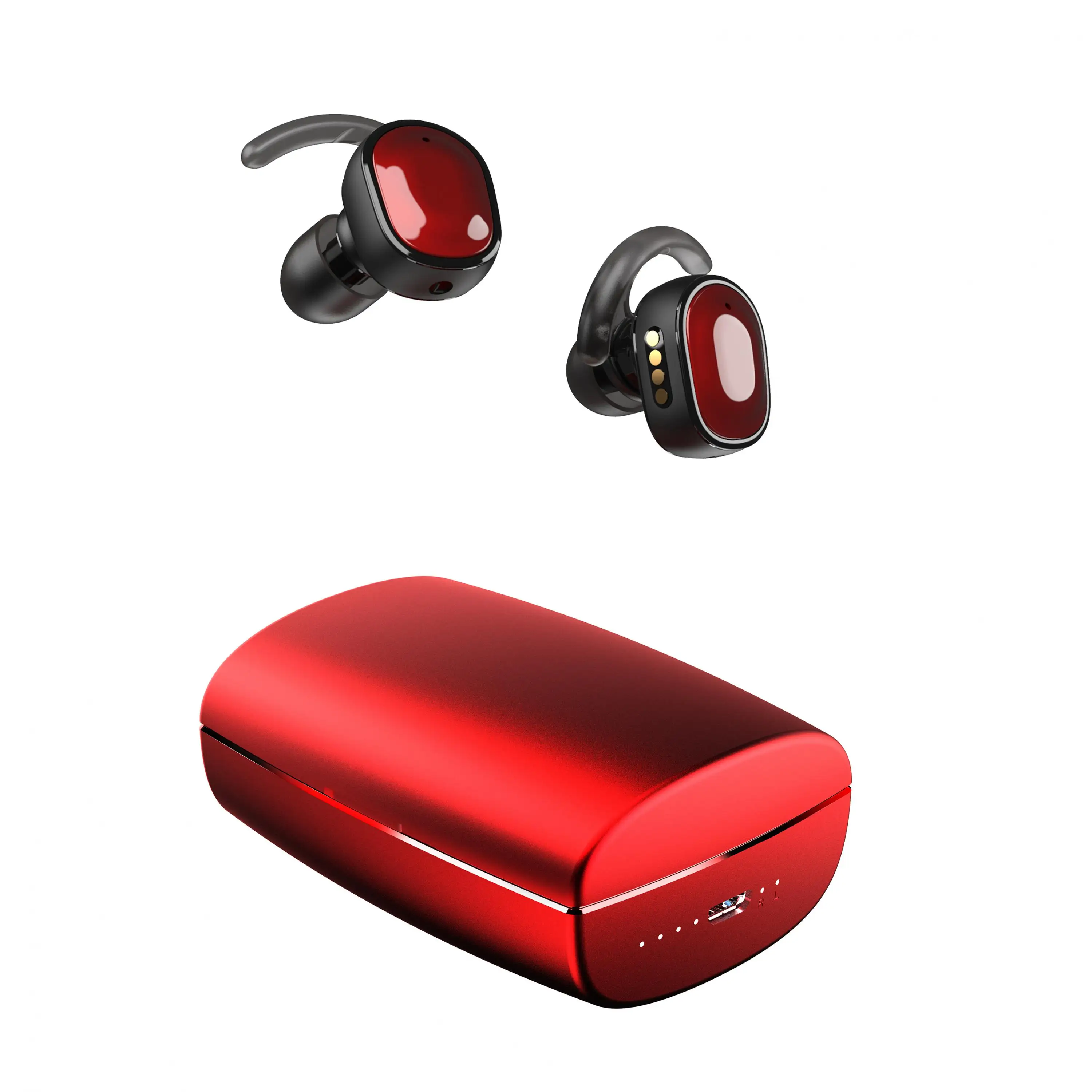 V16 tws 30 шт. беспроводные bluetooth наушники 5,0 сенсорное управление водонепроницаемый спортивный пояс зарядная коробка Наушники 3D стерео звук - Цвет: Красный
