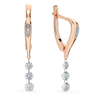 

Gold earrings with diamonds sunlight sample 585 test