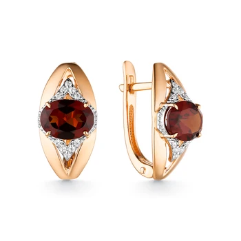 

Gold earrings with rubies and cubic zirconia sunlight sample 585