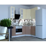 

Угловая кухня Ницца-2100x1400 Ваниль/Капучино