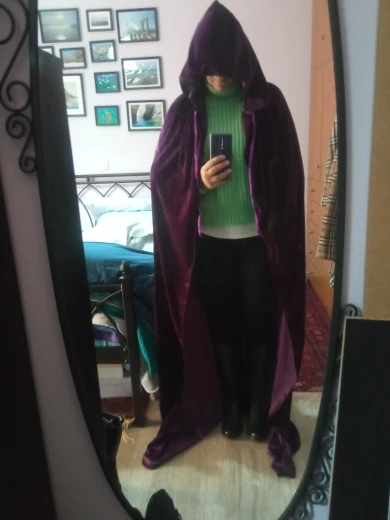 Christmas Unisex Cosplay Death Cape Long Hooded Cloak Wizard Witch Medieval Cape 