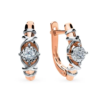 

Gold earrings with diamonds sunlight sample 585