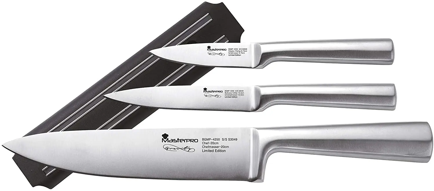 Bergner Set 3 Knives, Multi-purpose, Masterpro Gravity Stainless Steel