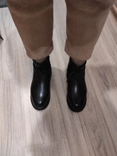 Platform Ankle-Boots Women Winter Flat-Shoes Waterproof 100%Genuine-Leather DRKANOL Fur