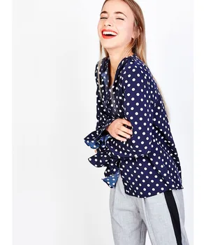 

L & M NAVY TOPITOS long-sleeved blouse woman BLOUSE female shirt color blue woman Vogue 2019 long casual tops Women