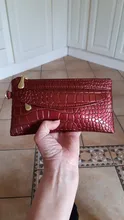 Bolso de mano de PU para mujer, cartera larga informal, monedero de grano Litchi, bolsa con cierre para muñeca, bolsillo para teléfono, tarjetero de crédito