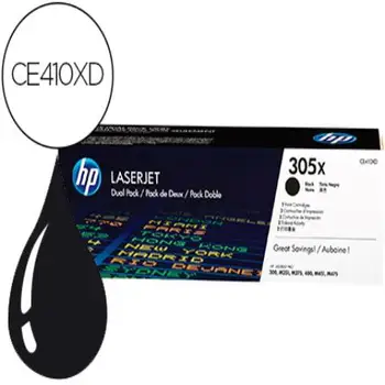 

Toner hp laserjet pro 305x300 m351 m375 400 m451 m475 Black 2 piece pack 4000 pages 155494-CE410XD