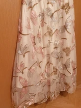 Pleated-Skirt Mesh Sequins High-Waist Womens Elegant Embroidery Two-Layer Dragonfly