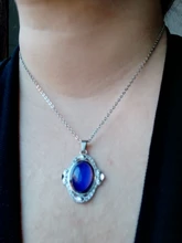 Collares de estilo Retro, joyería elíptica de Palacio, collar con Control de temperatura, cambio de Color, cadena de acero inoxidable